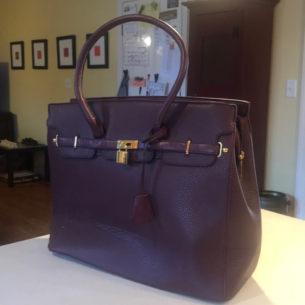 Large Burgundy Tote Bag